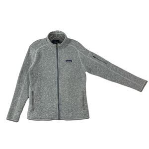 Nwot PATAGONIA”Better Sweater”Jacket Cardigan Fleece L Grey Full-Zip Pocket Logo